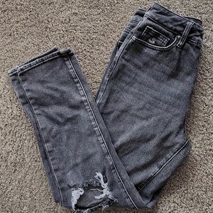 pacsun faded black ripped mom jeans